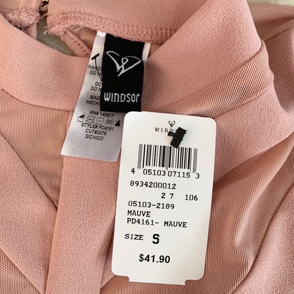 🎉 Sale New Windsor Mauve Pink Long Sleeve Mesh See Thru Dress - Picture 10 of 10